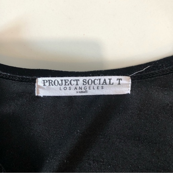 Project Social T bodysuit black long sleeve velvet - Picture 14 of 14